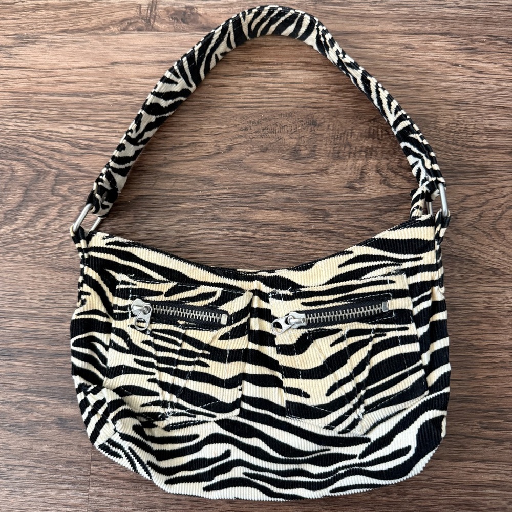 Corduroy zebra bag
